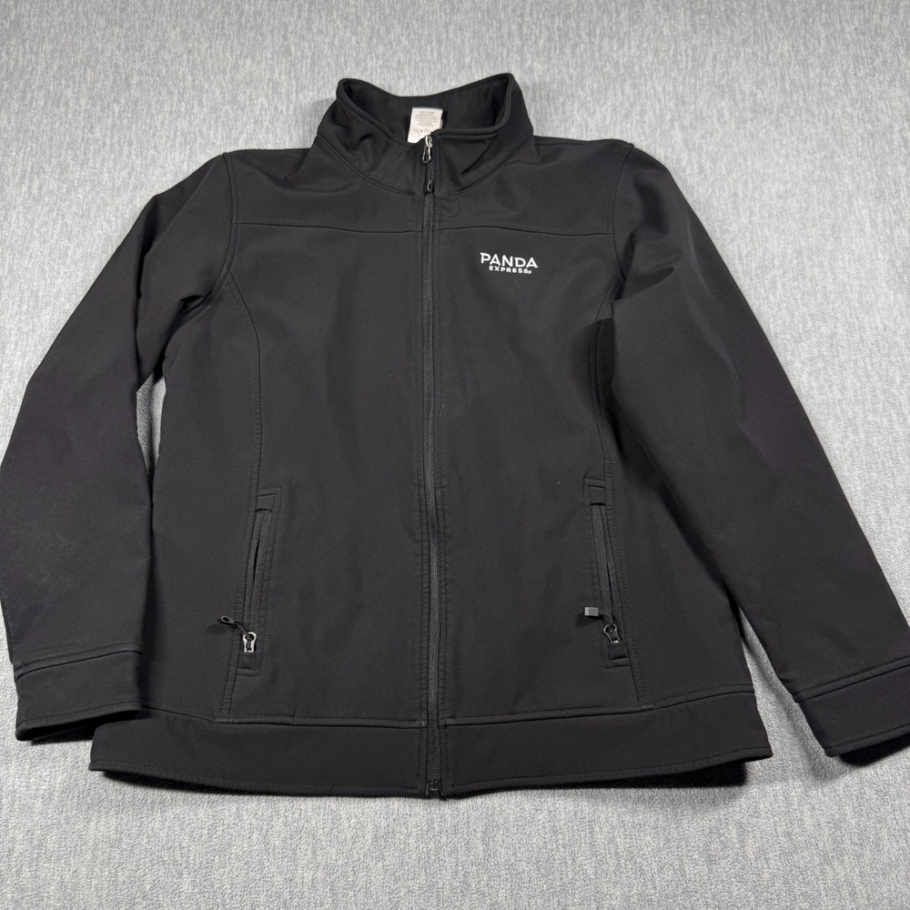 Barco Jackets Women L Black Panda Express Uniform Full Zip Fleece Softshell Coat